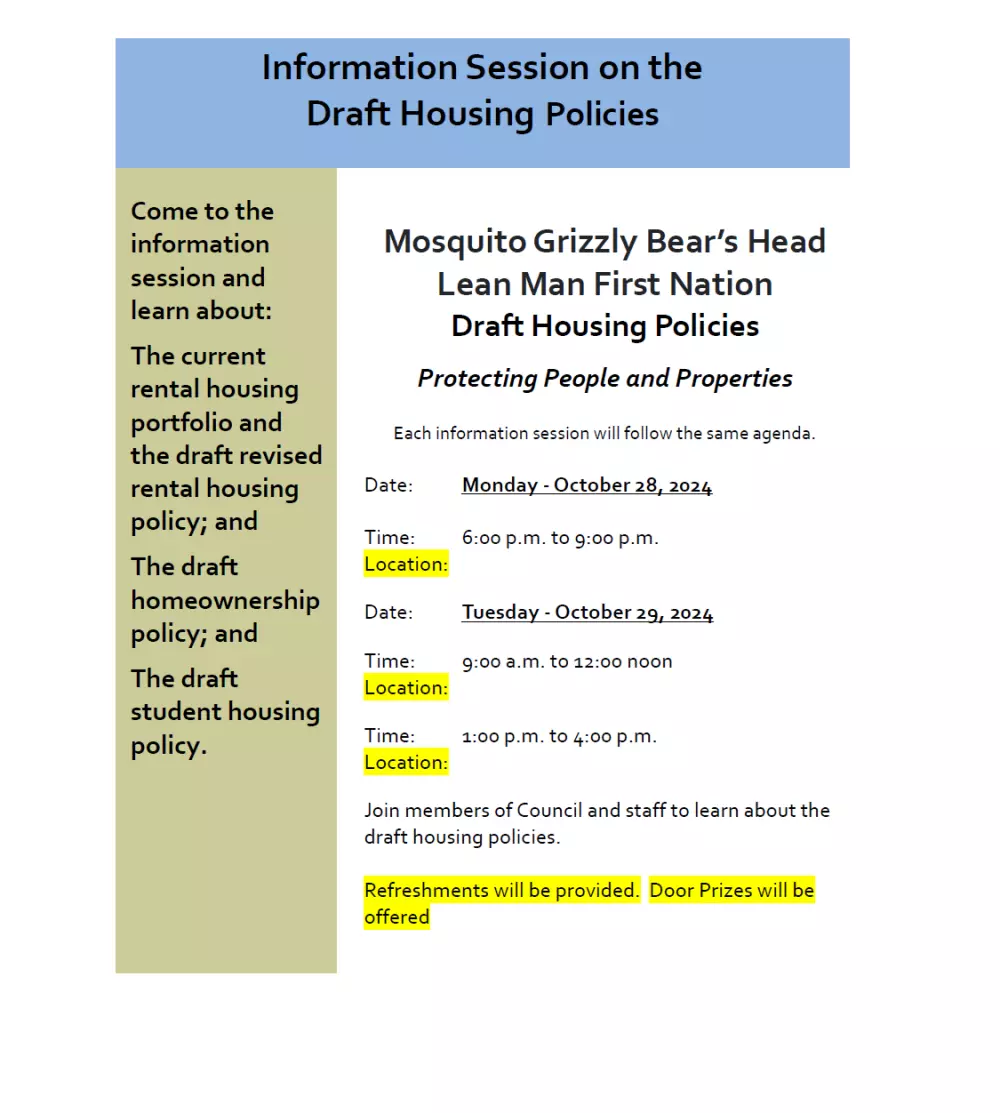 Information Session on the Draft Housing Policies